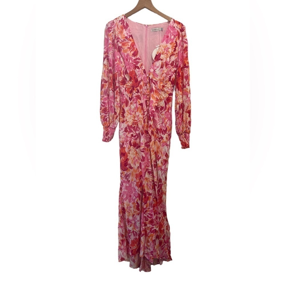 Esther & Co Mallarey Floral Midi Dress Size 6 NWT Pink Red Wedding Guest - Picture 5 of 16